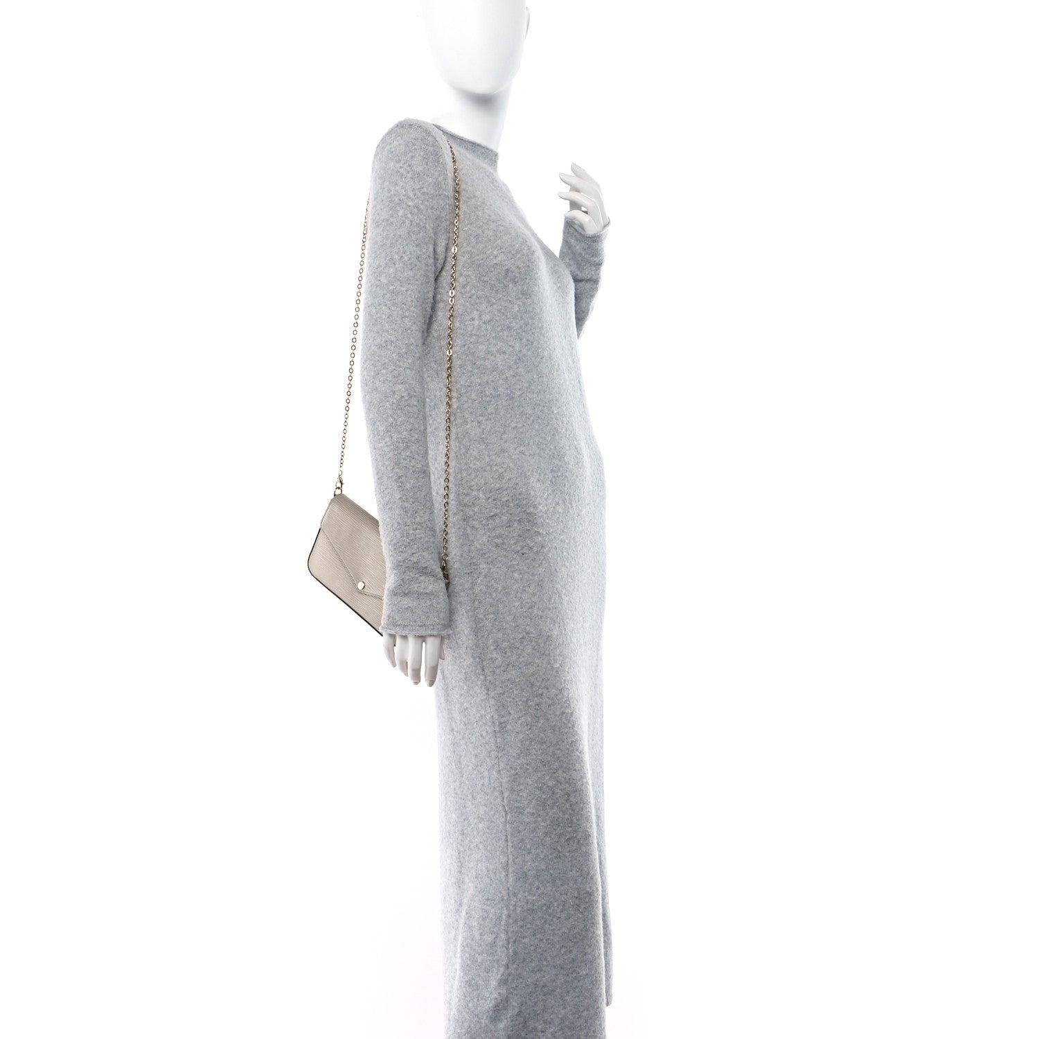 Louis Vuitton Epi Felicie Pochette Chain Wallet Galet 2 of 10