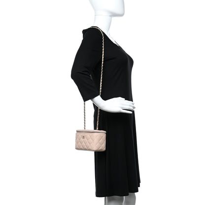 Chanel Caviar Quilted Small Vanity Case With Chain Light Beige 2 of 9