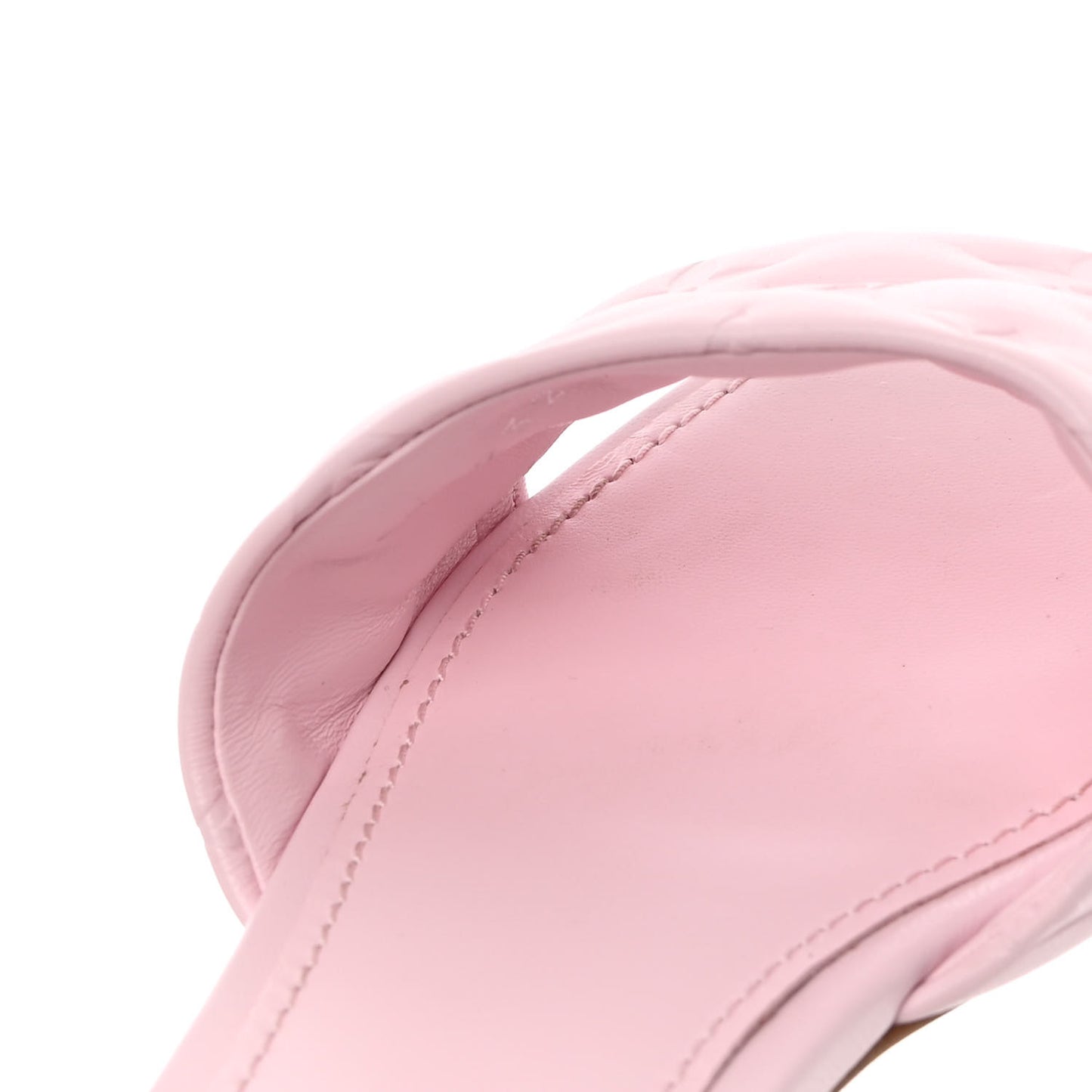 Lambskin Embossed Monogram Revival Flat Mules 37 Rose Clair