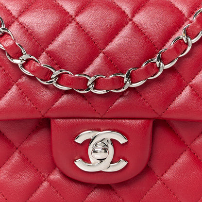 Chanel Lambskin Quilted Mini Rectangular Flap Red 9 of 11