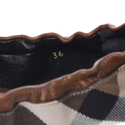 Burberry Heritage House Check Shipley Elastic Ballerina Flats 36 Brown 10 of 11