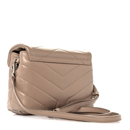 Saint Laurent Calfskin Y Quilted Monogram Toy Loulou Crossbody Bag Dark Beige 2 of 8