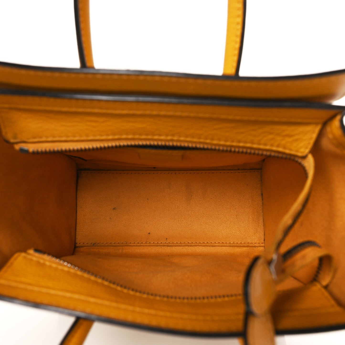 Drummed Calfskin Nano Luggage Ocre