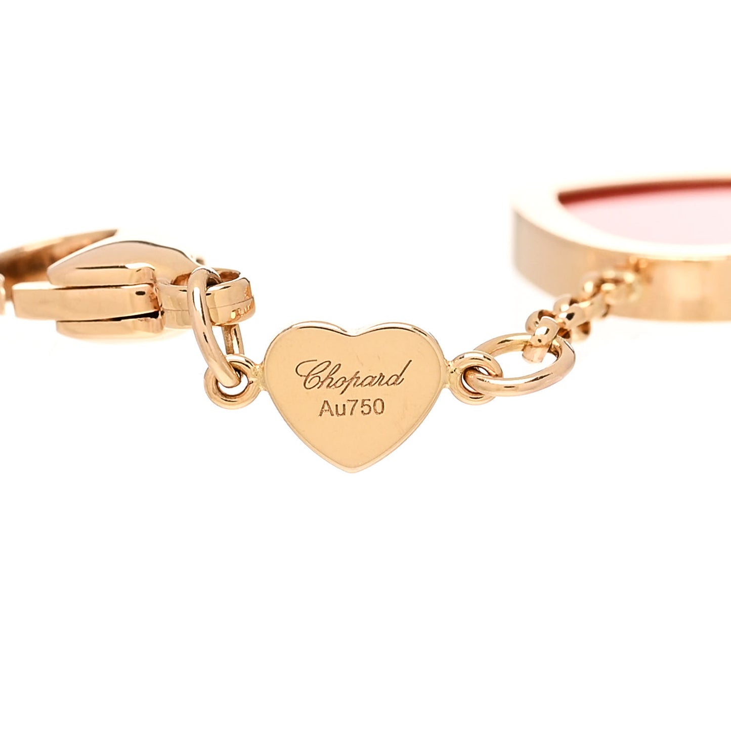 18K Rose Gold Diamond Happy Hearts Bracelet Red
