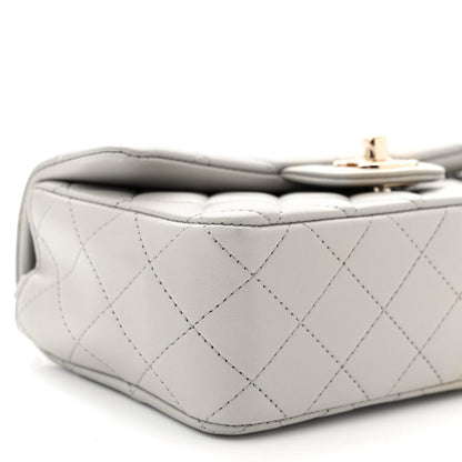 Chanel Lambskin Quilted Mini Rectangular Flap Grey 9 of 11