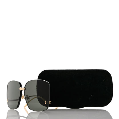 Gucci Metal Rimless Sunglasses GG0352S Gold 9 of 9