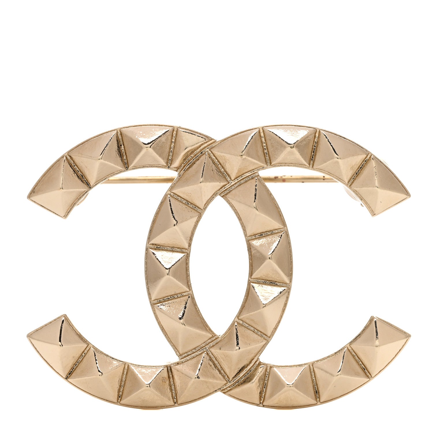 Chanel Studded CC Pin Brooch Gold 1 of 4