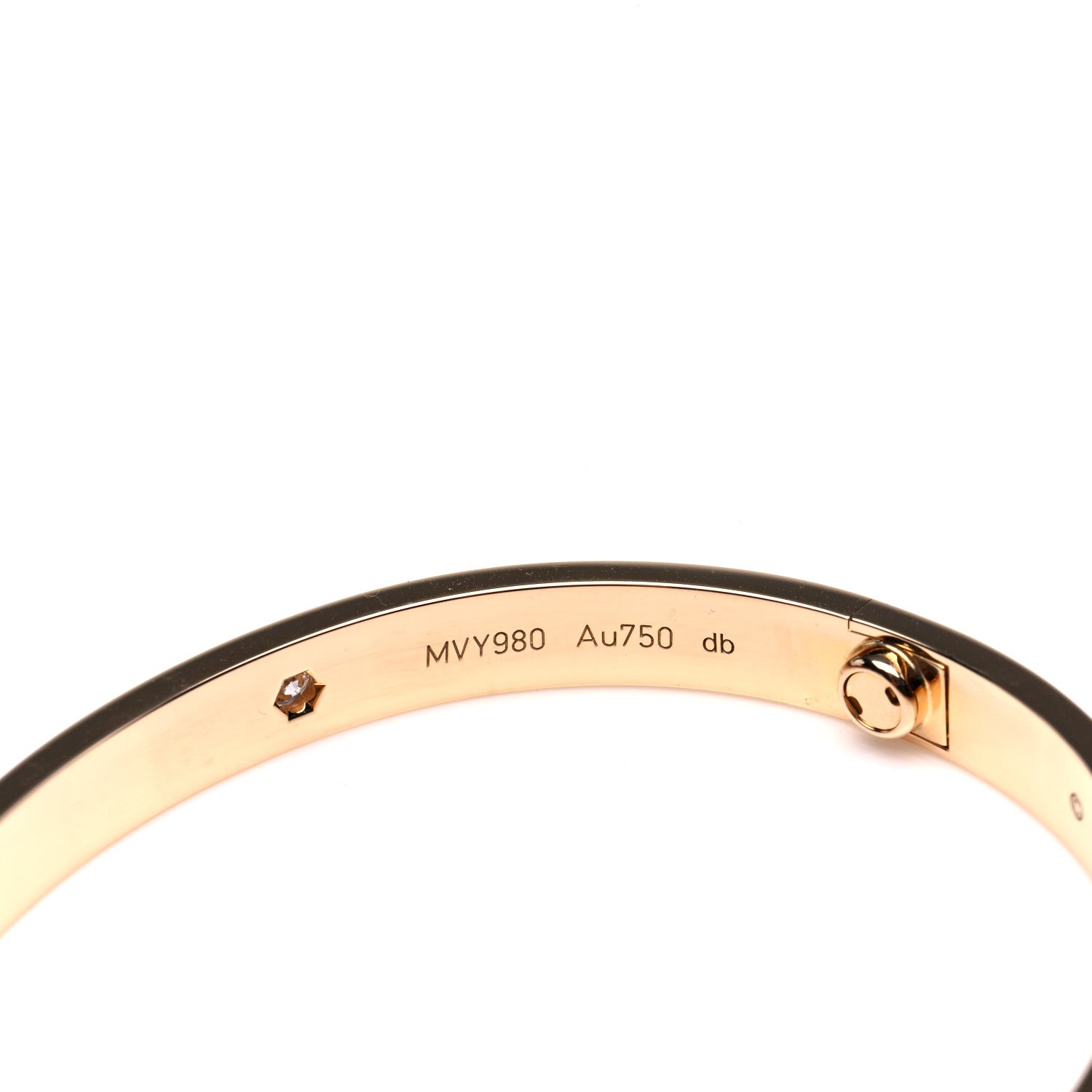Cartier 18K Yellow Gold 4 Diamond LOVE Bracelet 18 7 of 9