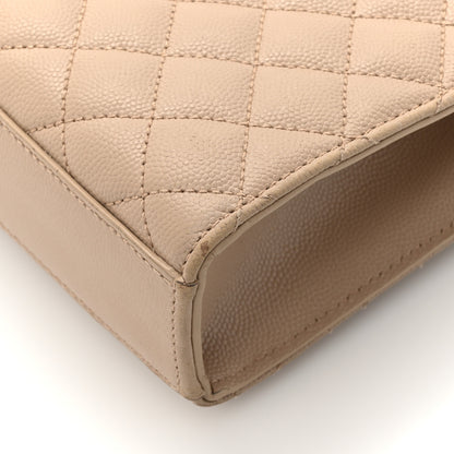 Saint Laurent Grain De Poudre Textured Mixed Matelasse Medium Triquilt Monogram Satchel Dark Beige 15 of 15