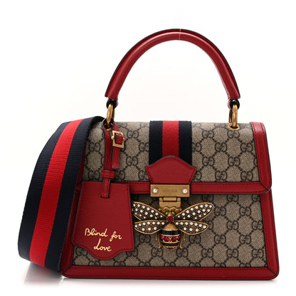 Gucci GG Supreme Monogram Small Queen Margaret Top Handle Bag Red 1 of 10