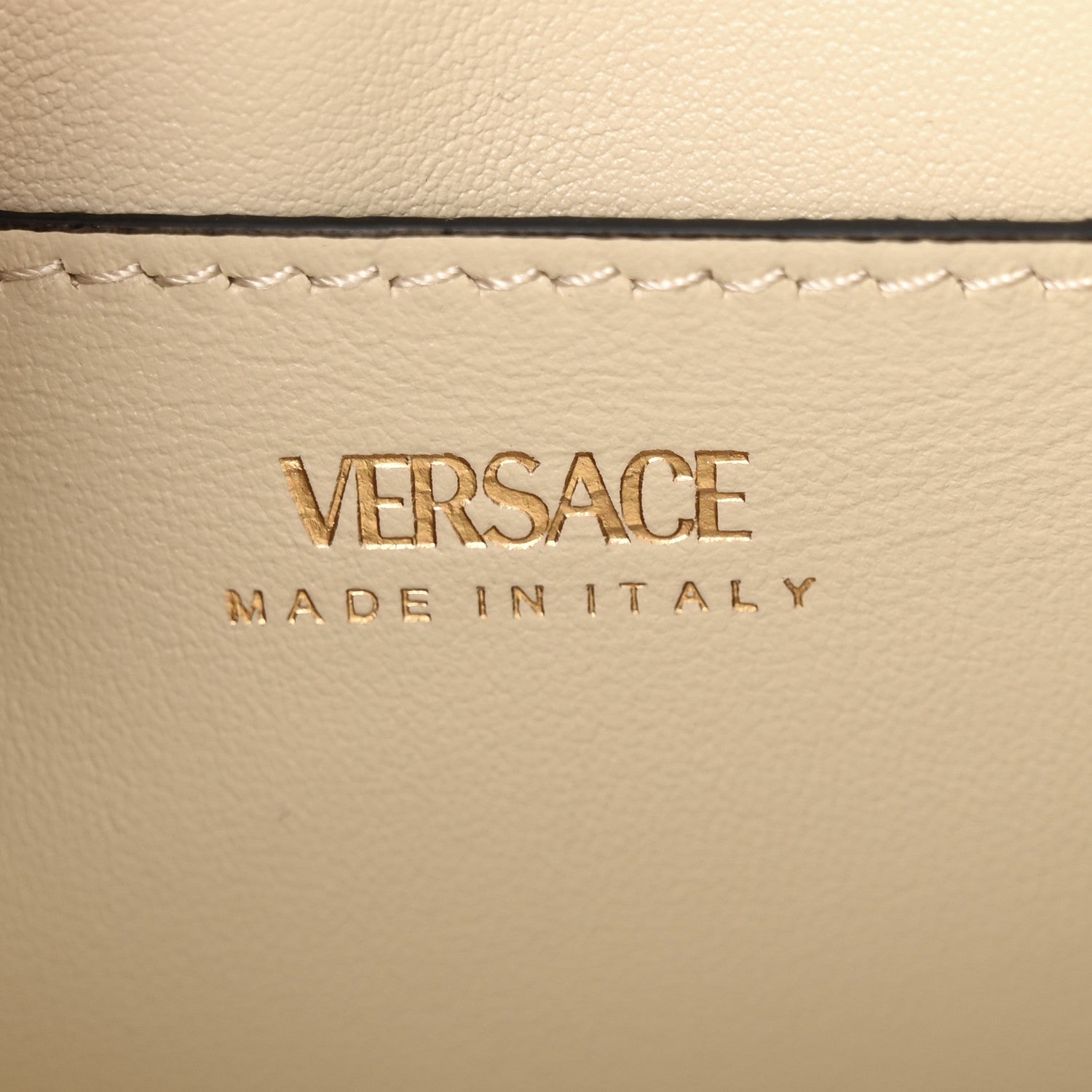 Versace Calfskin Canvas Allover La Medusa Small Top Handle Handbag Brown 6 of 10