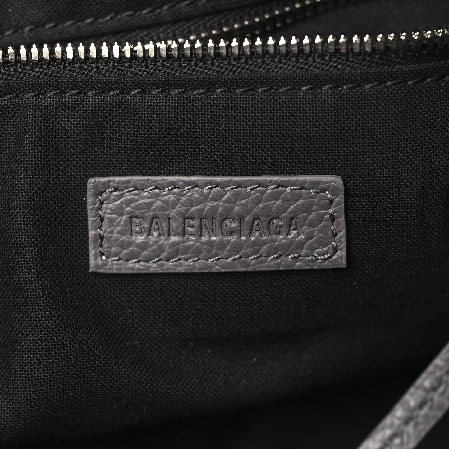 Grained Calfskin Silver Hardware Small Neo Classic Hobo Dark Grey