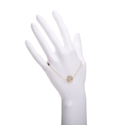 Christian Dior 18K Yellow Gold Diamond Mother of Pearl Rose Des Vents Bracelet 2 of 16
