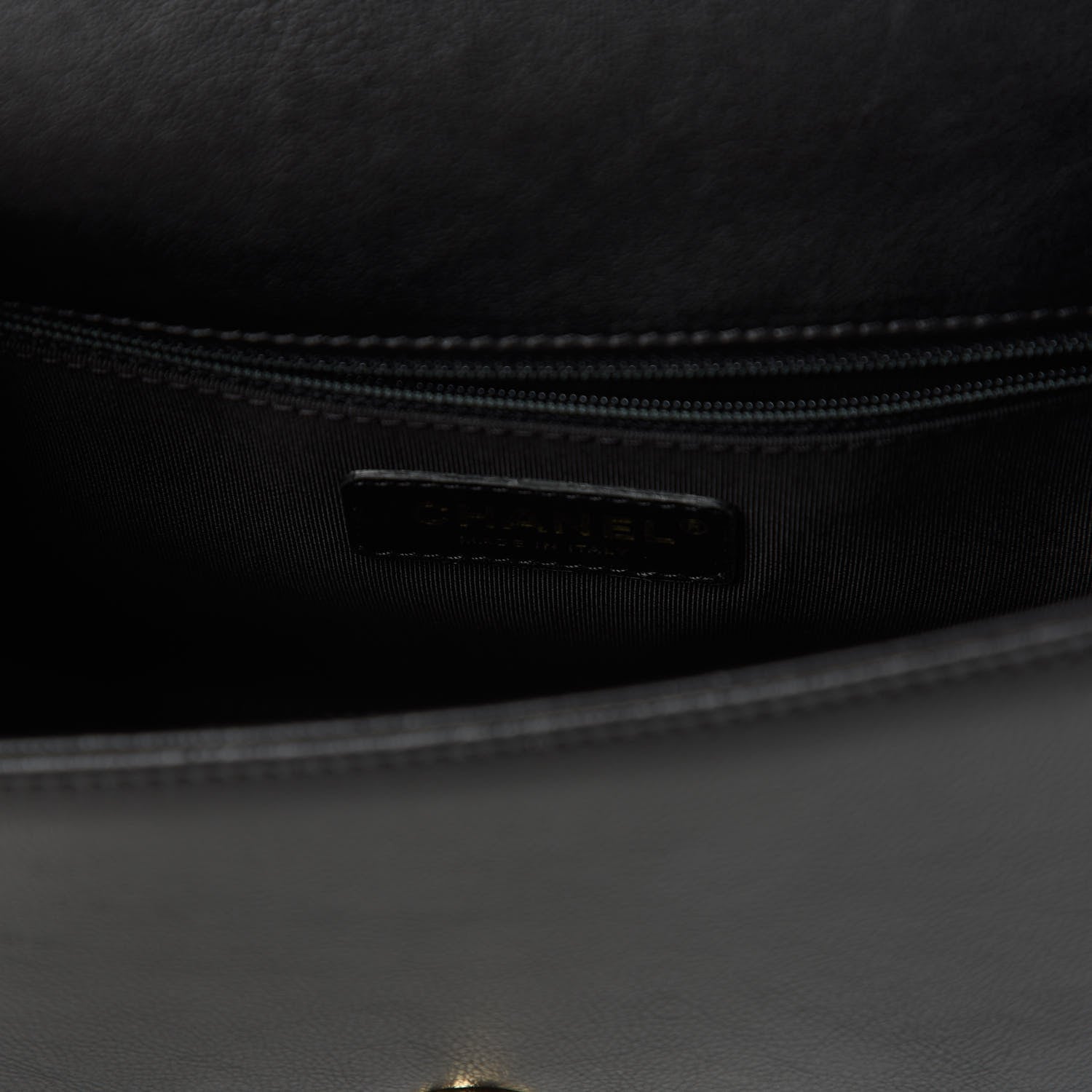Chanel Grained Calfskin Quilted Medium Label Click Flap Bag Black 8 of 11