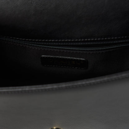 Chanel Grained Calfskin Quilted Medium Label Click Flap Bag Black 8 of 11