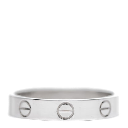 Cartier 18K White Gold 3.5mm LOVE Wedding Band Ring 54 6.75 1 of 6