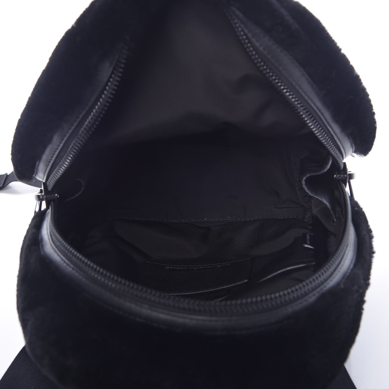 Alexander Wang Shearling Rubberized Lambskin Backpack Black 5 of 7