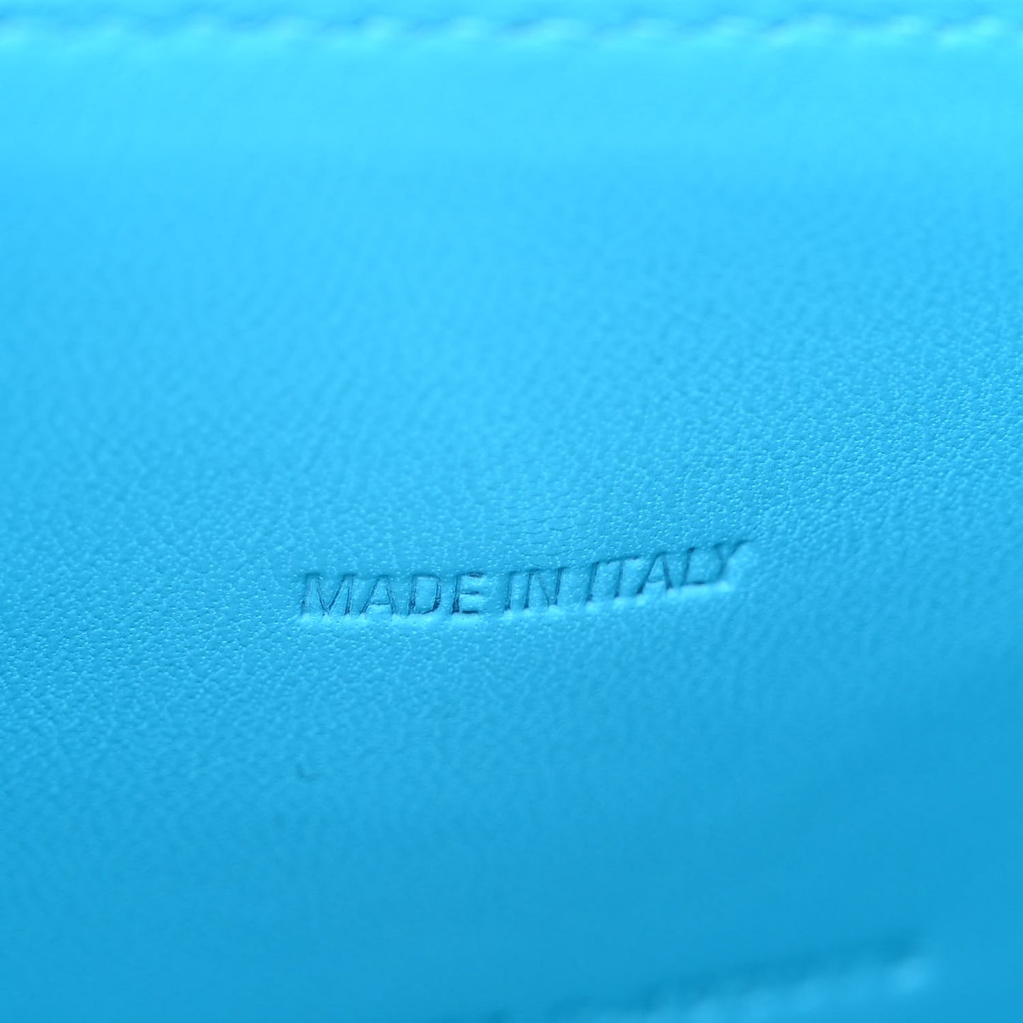 Shiny Calfskin Crocodile Embossed Hourglass Top Handle Bag XS Cyan