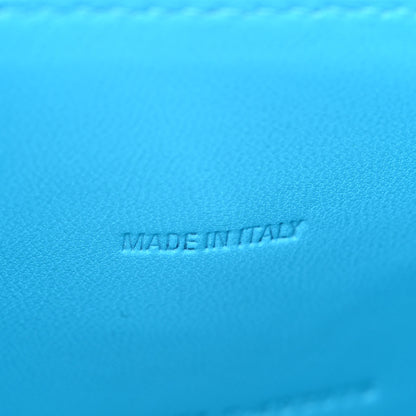 Balenciaga Shiny Calfskin Crocodile Embossed Hourglass Top Handle Bag XS Cyan 7 of 13