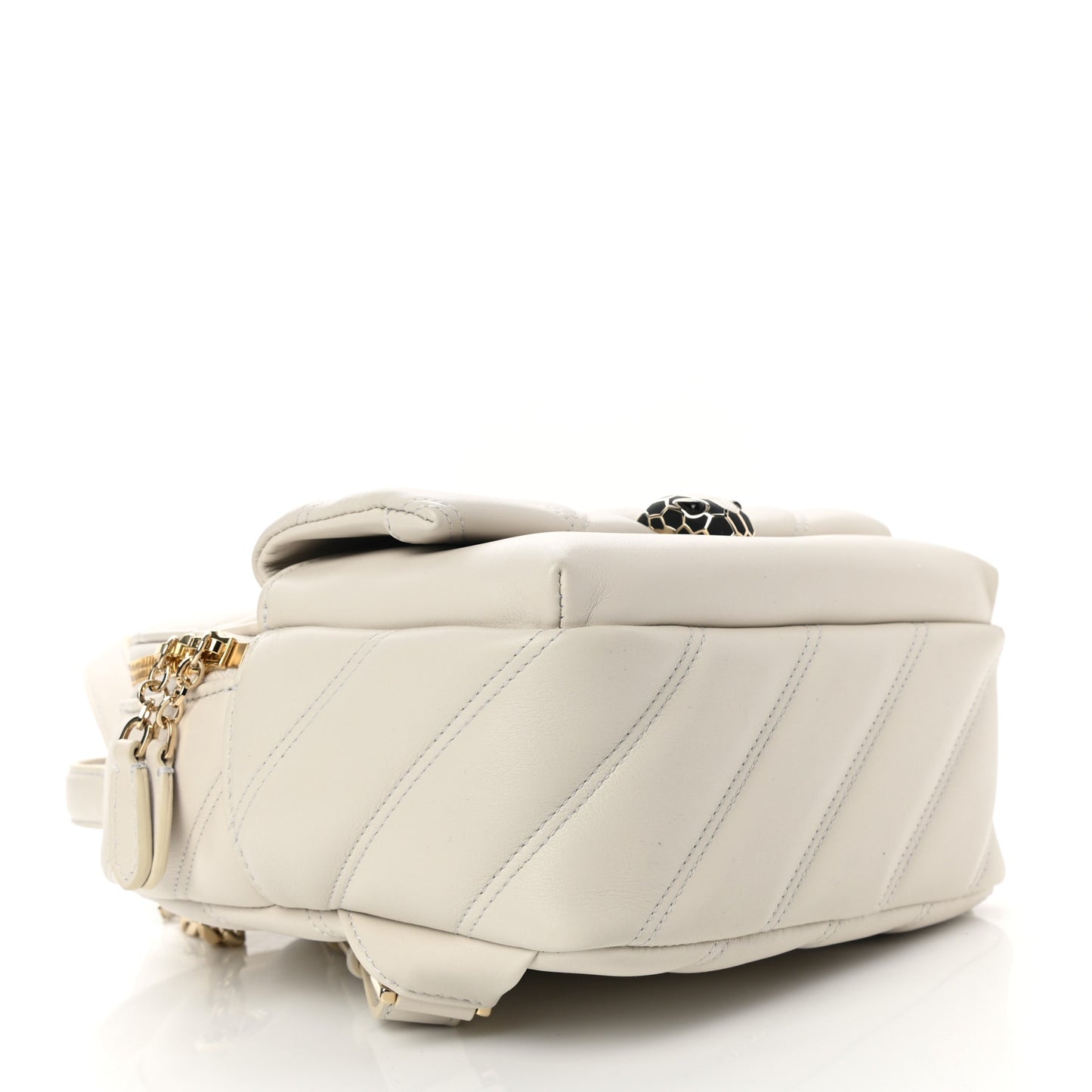 Calfskin Matelasse Serpenti Cabochon Backpack White