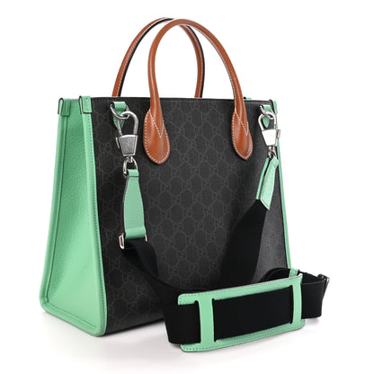 Gucci GG Supreme Monogram Love Parade Tote Black Brown Sugar Green 3 of 11