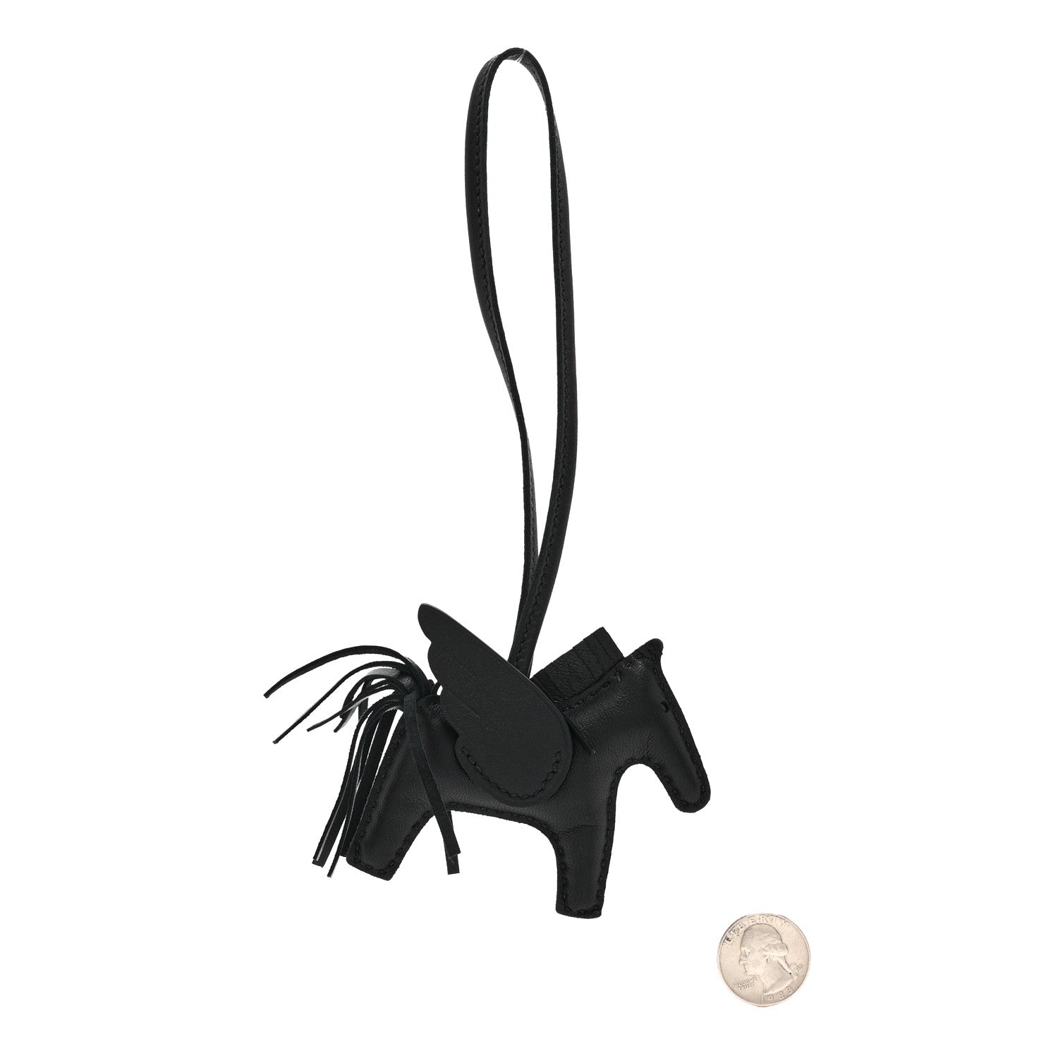 Hermes Milo Lambskin Grigri Rodeo Pegase Horse Bag Charm PM So Black 2 of 4