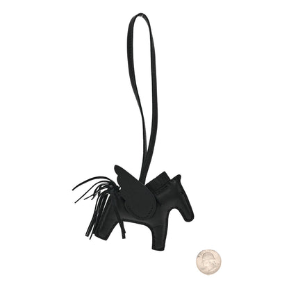 Hermes Milo Lambskin Grigri Rodeo Pegase Horse Bag Charm PM So Black 2 of 4