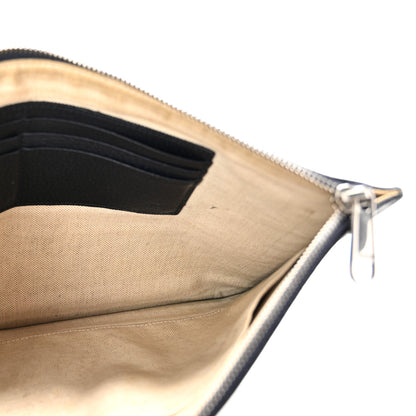 Gucci GG Supreme Monogram Textured Dollar Calfskin Retro Interlocking G Wristlet Pouch Beige Blue 5 of 10