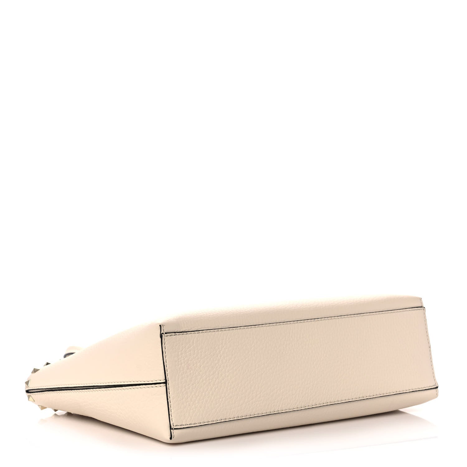 Valentino Garavani Grained Calfskin Small Rockstud Shoulder Tote Light Ivory 4 of 11