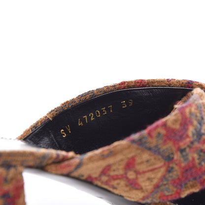 Saint Laurent Carpet Tapestry LouLou Mules 39 Oro Antico Sapphire Rouge 8 of 9