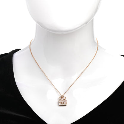 Hermes 18K Rose Gold Diamond Constance Amulette Pendant Necklace 2 of 6
