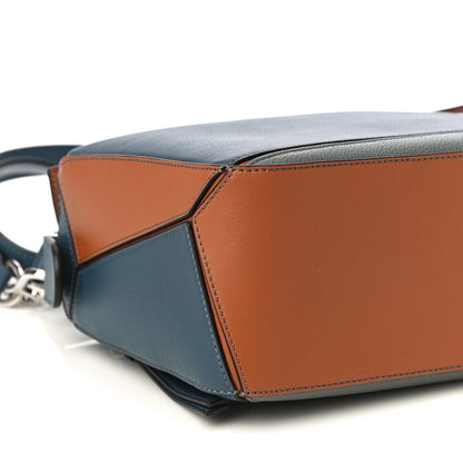 Loewe Calfskin Small Puzzle Bag Stone Blue Indigo Tan 8 of 9