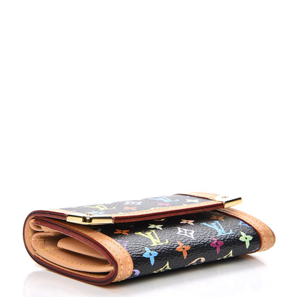 Louis Vuitton Monogram Multicolor Porte-Monnaie Plat Coin Purse Black 4 of 7