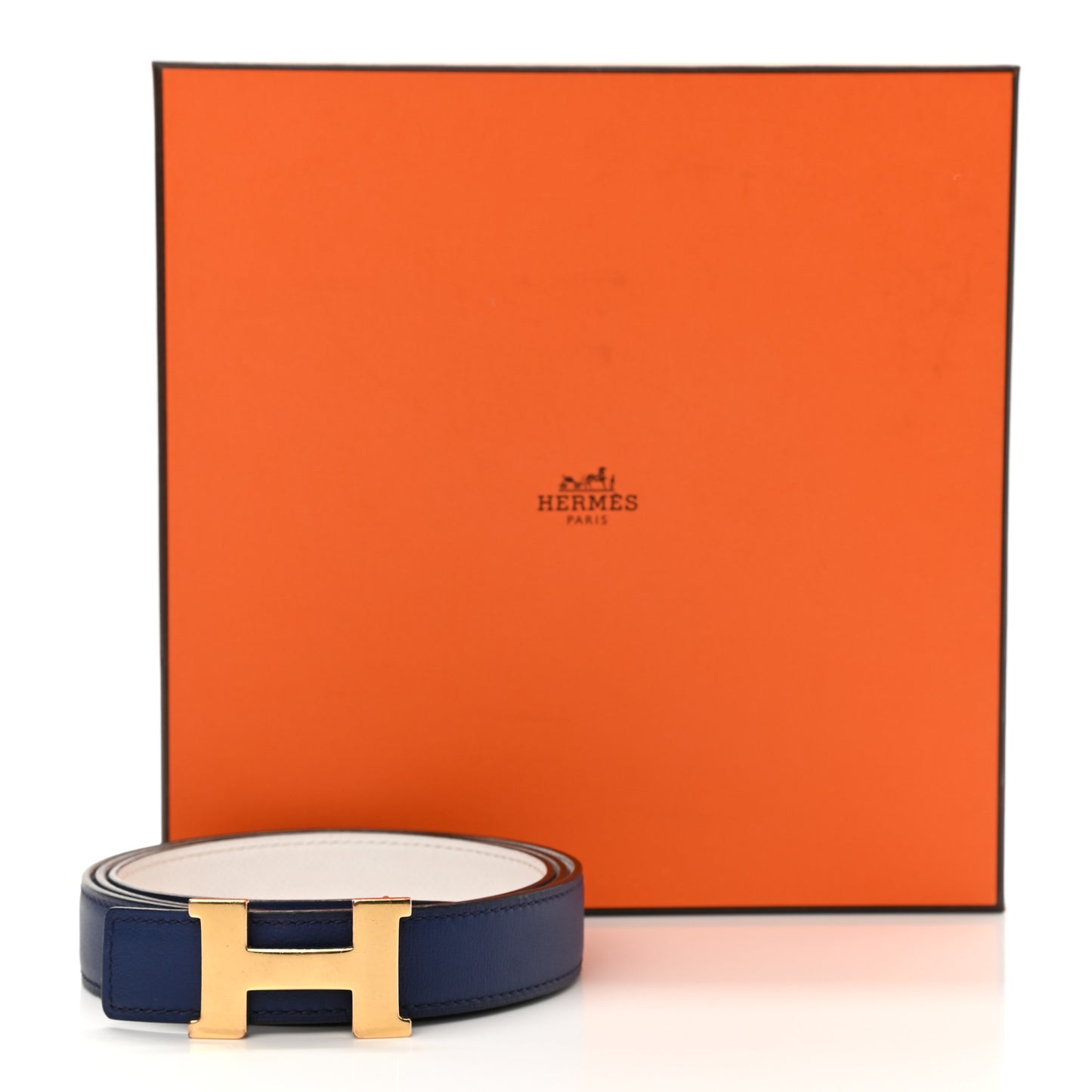 Swift Epsom 32mm Constance Belt 95 White Bleu Saphir