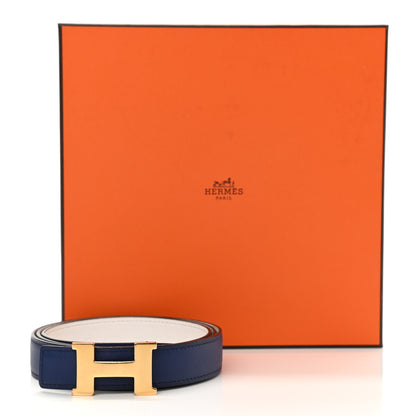 Hermes Swift Epsom 32mm Constance Belt 95 White Bleu Saphir 6 of 6