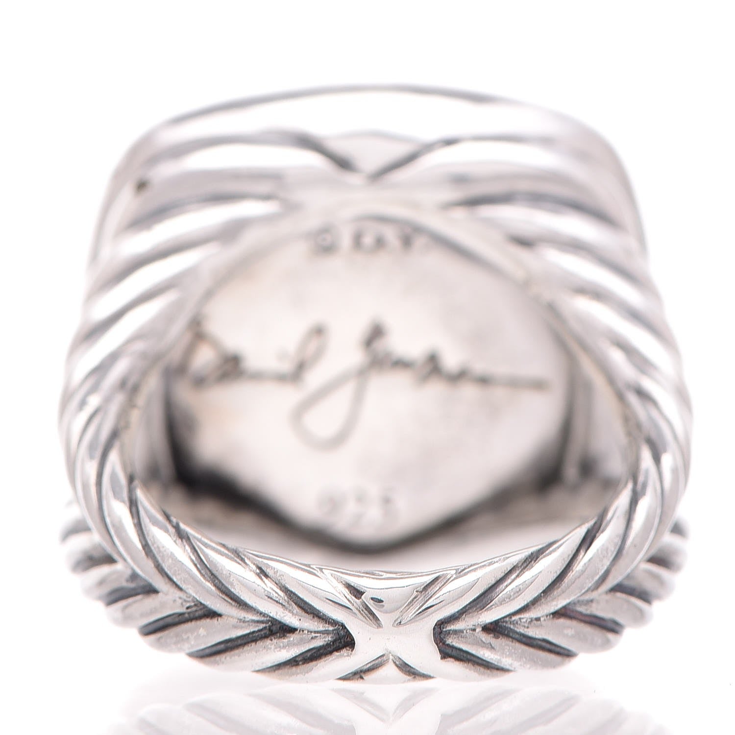 David Yurman Sterling Silver Diamond Labradorite 17mm Albion Ring 54 7 5 of 6