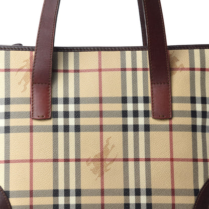 Burberry Haymarket Check Studded Tote Bag Chocolate 10 of 10