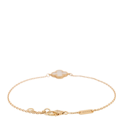 Van Cleef & Arpels 18K Yellow Gold Mother of Pearl Sweet Alhambra Bracelet 2 of 4