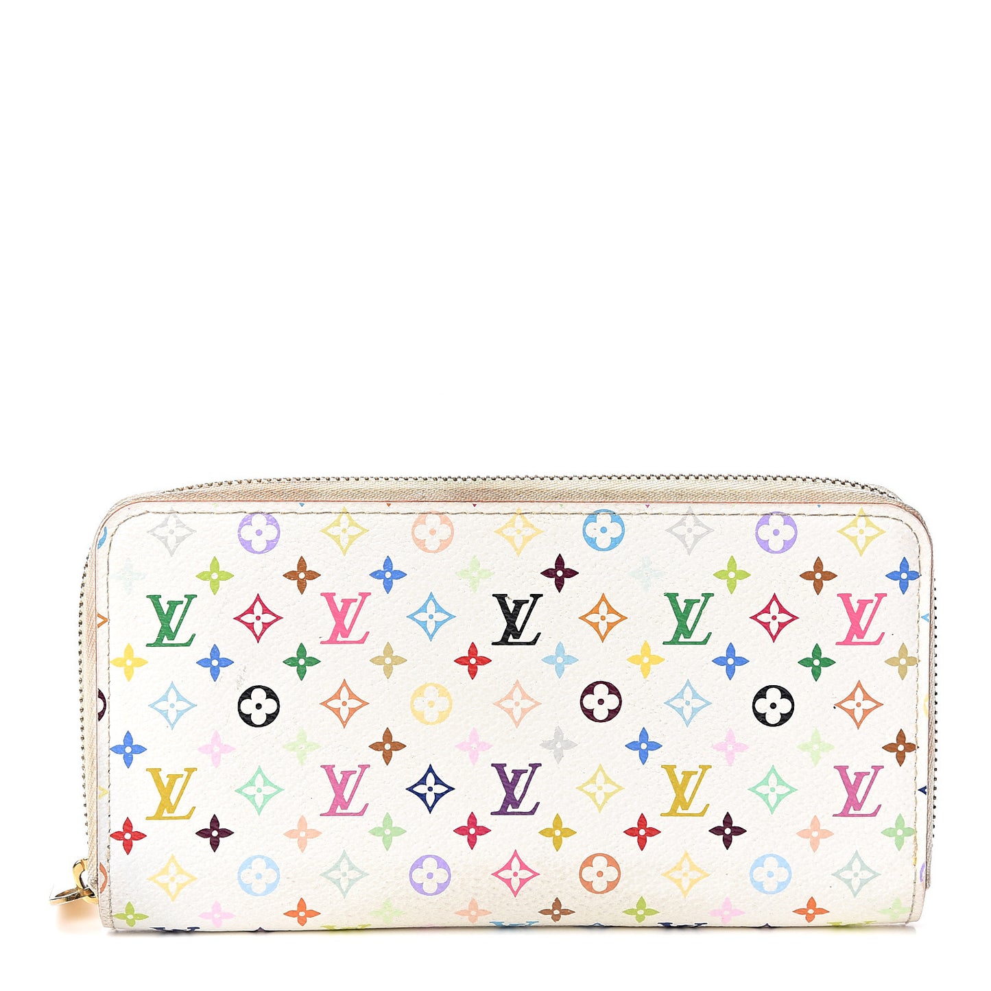 Monogram Multicolor Zippy Wallet White