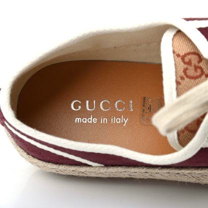Gucci Jacquard Mini GG Monogram Mens Espadrille Sneakers 9 Burgundy Brick Red 8 of 11