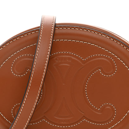 Celine Smooth Calfskin Cuir Small Triomphe Oval Crossbody Purse Tan 7 of 9