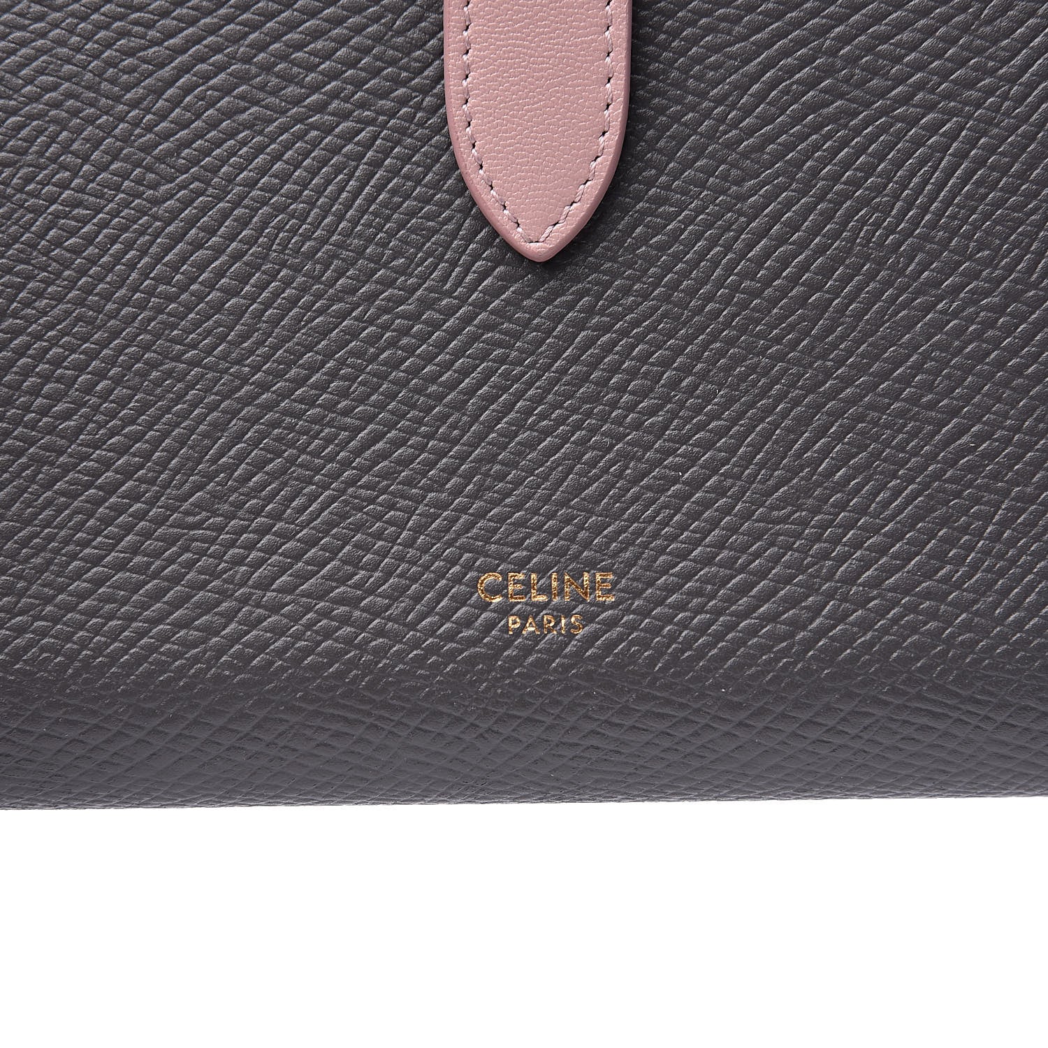 Celine Grained Calfskin Large Multifunction Strap Wallet Grey Vintage Pink 9 of 10