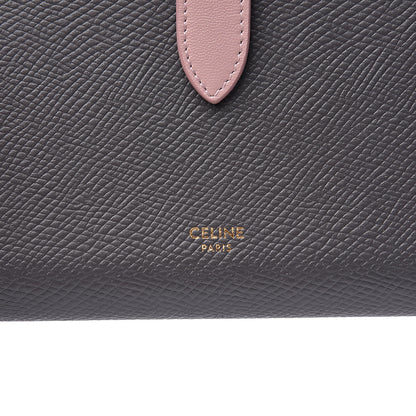 Celine Grained Calfskin Large Multifunction Strap Wallet Grey Vintage Pink 9 of 10
