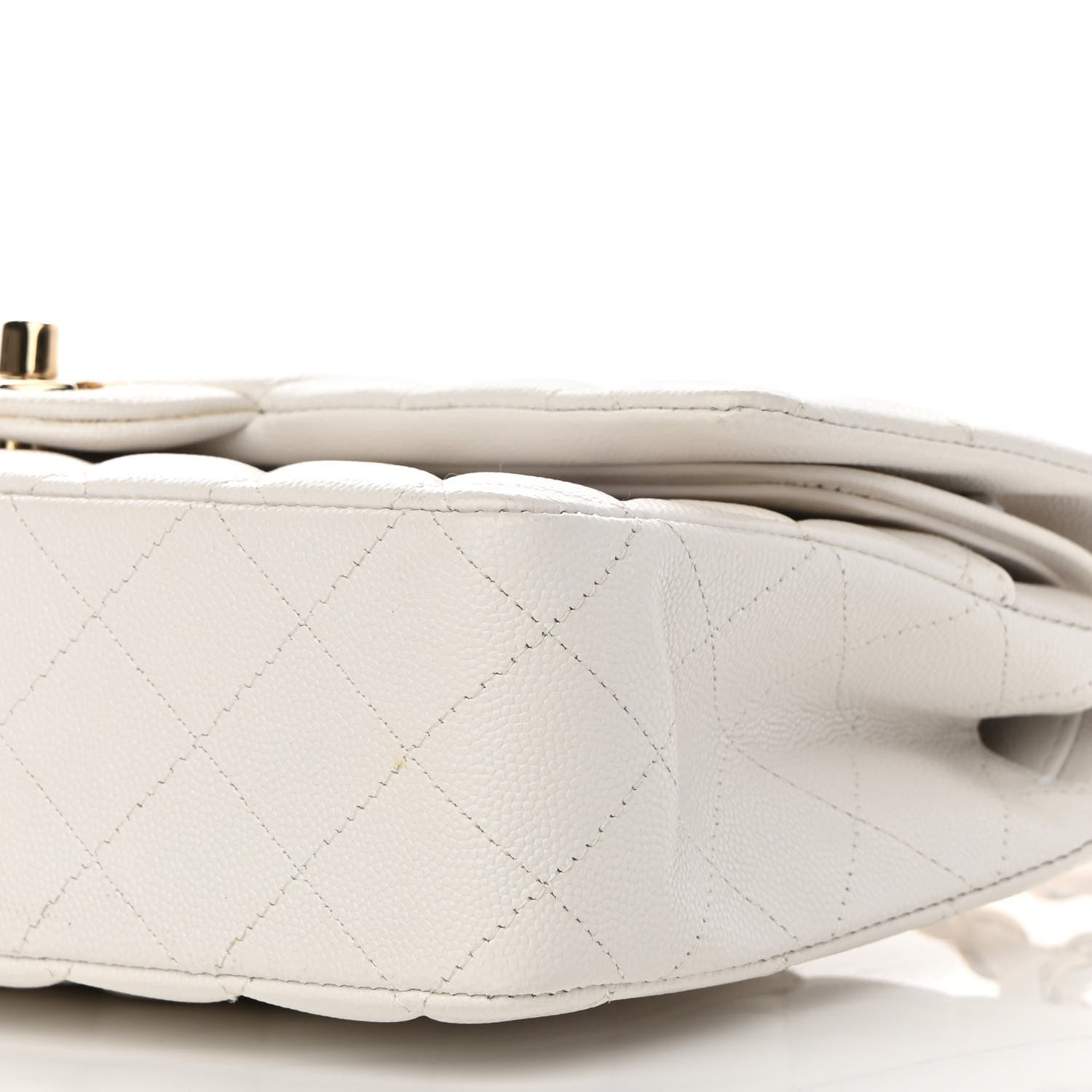 Chanel Caviar Quilted Medium Double Flap White 10 of 12