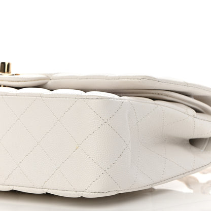 Chanel Caviar Quilted Medium Double Flap White 10 of 12