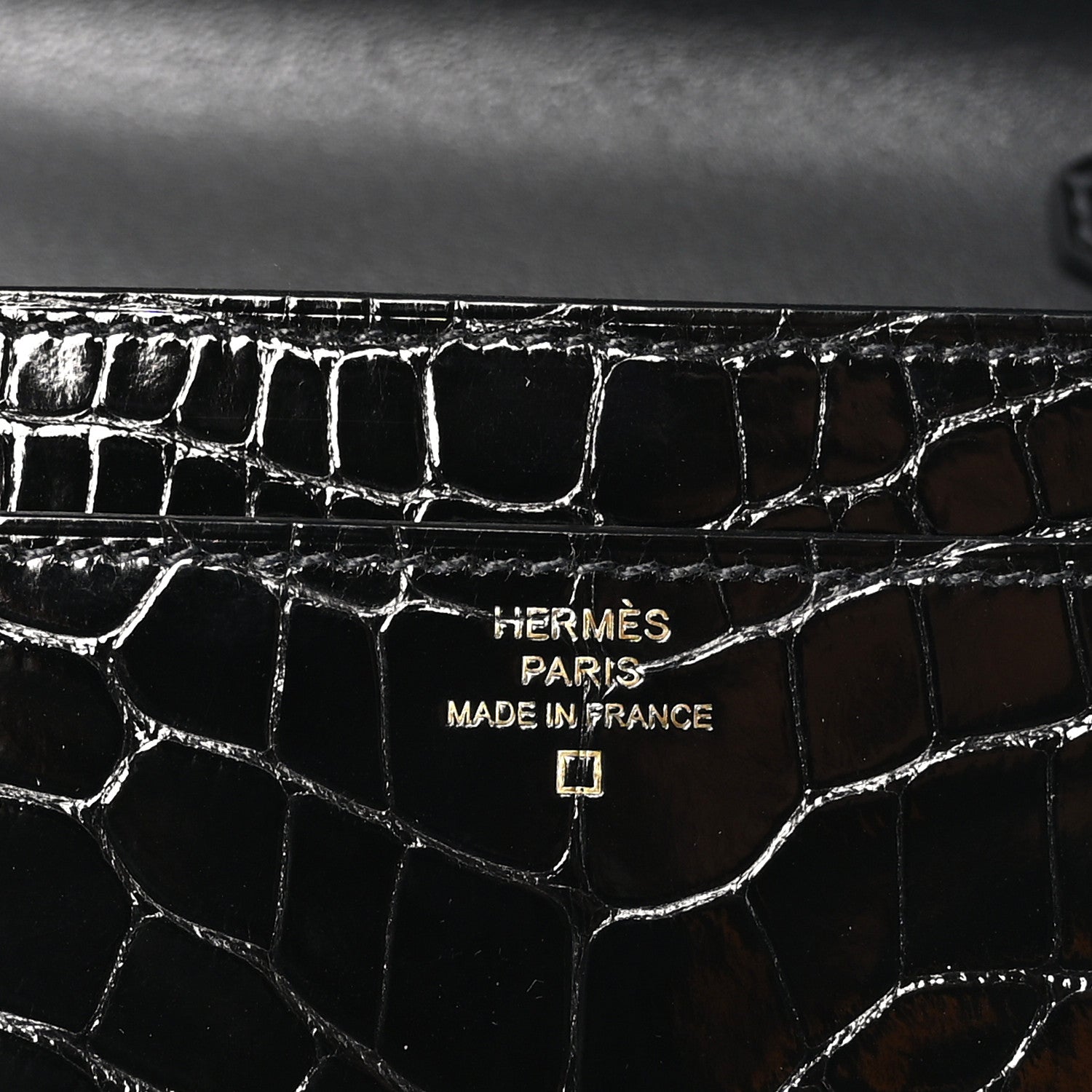 Hermes Shiny Alligator Constance Long Wallet To Go Black 6 of 11