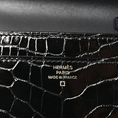 Hermes Shiny Alligator Constance Long Wallet To Go Black 6 of 11