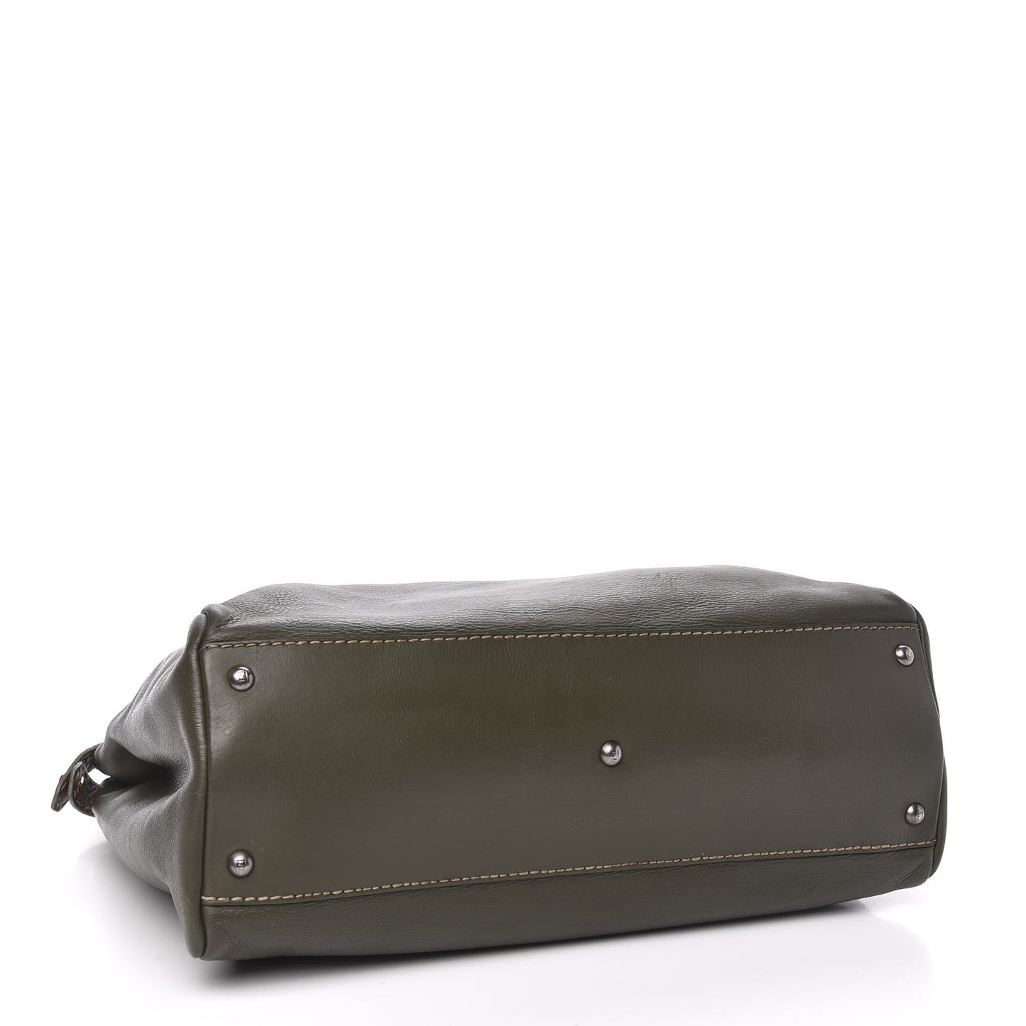 Vitello Saddle Cuoio Romano Selleria Large Peekaboo Iconic Satchel Olive