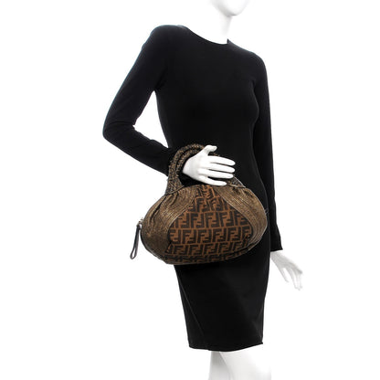 Fendi Zucca Goatskin Spy Bowler Tobacco Bronzo 2 of 7