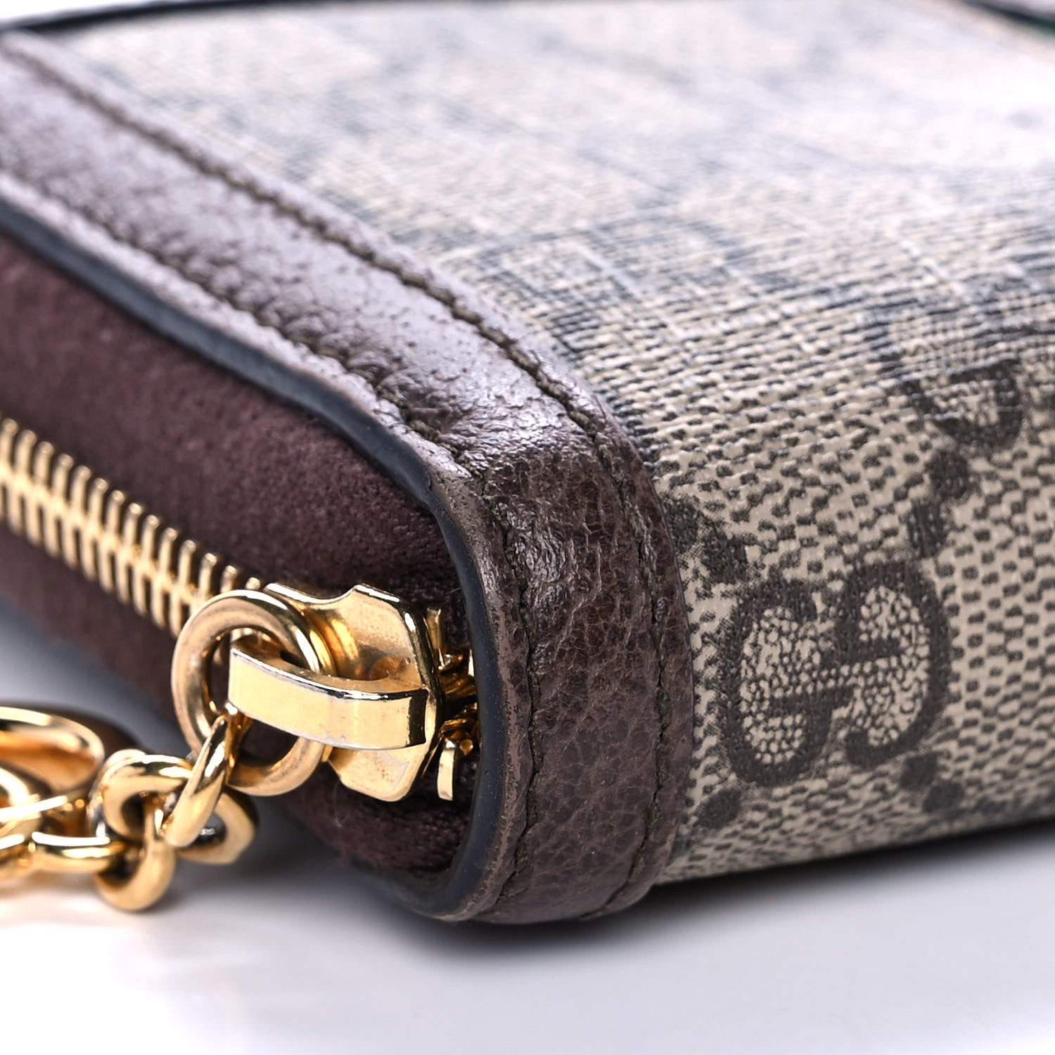 Gucci GG Supreme Monogram Web Ophidia Zip Around Wallet Brown 9 of 12